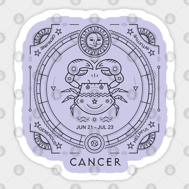 Cancer Astrology Sun Sign Zodiac Sticker by Pine Hill Goods